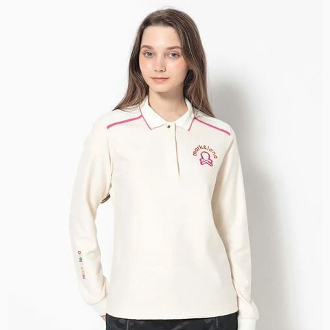Áo golf tay dài nữ Está Brushed Stretch Polo MLW-5C-AC01 (Off White) | MARK & LONA