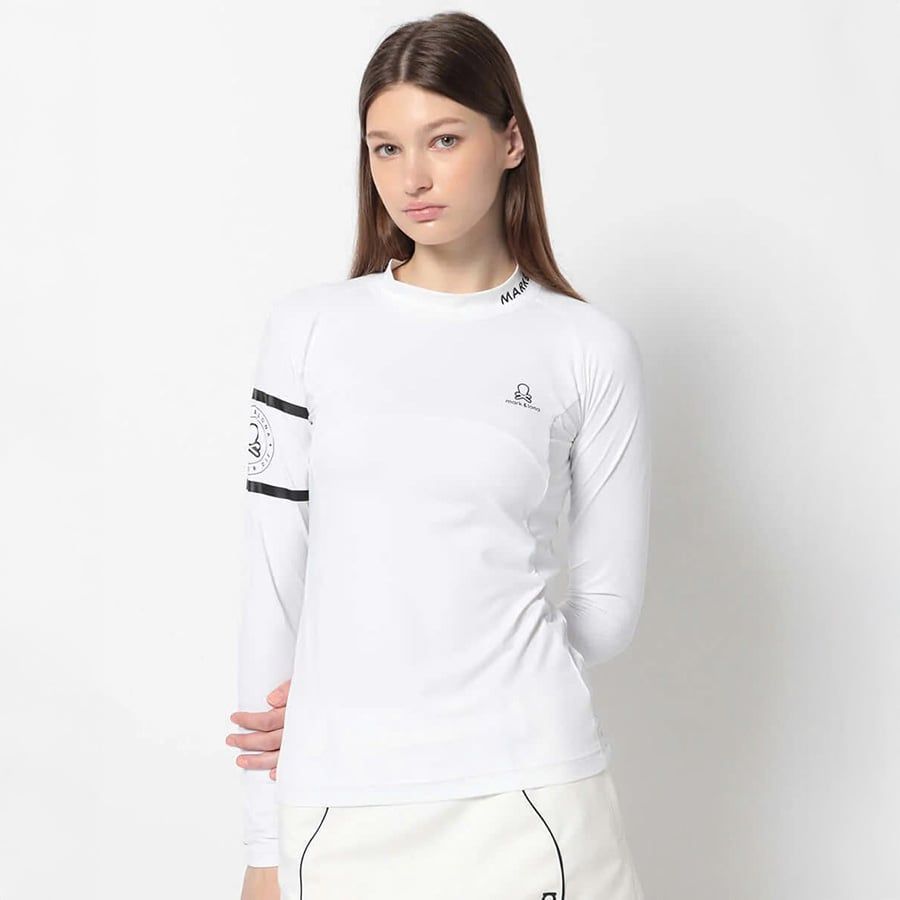 Áo golf nữ tay dài Whip it Active Mock MLW-5C-AU01 (White) | MARK & LO