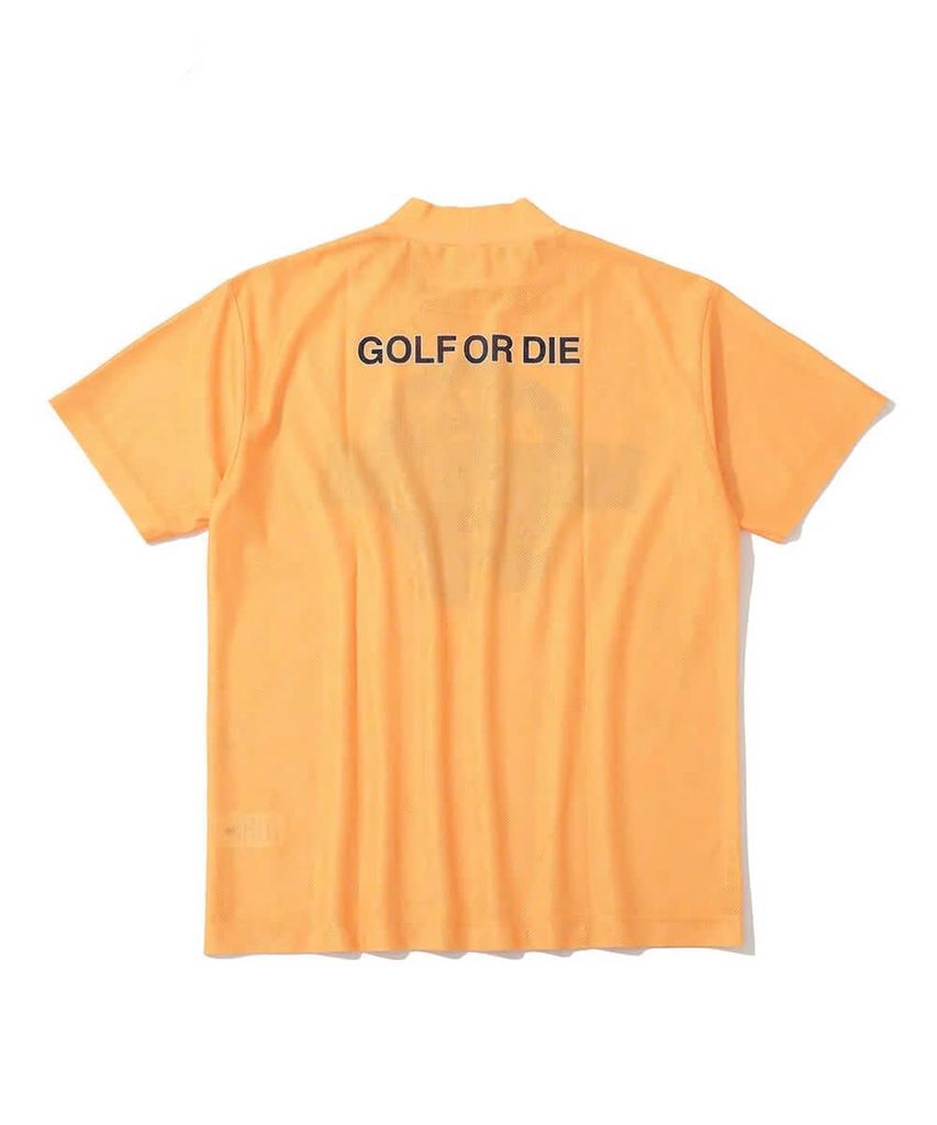 Áo golf nam tay ngắn Clava Mesh Jacquard Mock Neck MLM-5C-AA01 (Orange