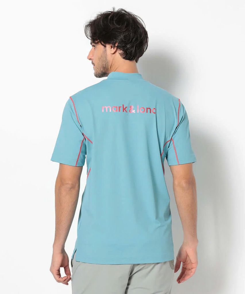 Áo golf nam tay ngắn Fluxx Mock Neck Shirt MLM-5C-AA02 (Blue) | MARK &