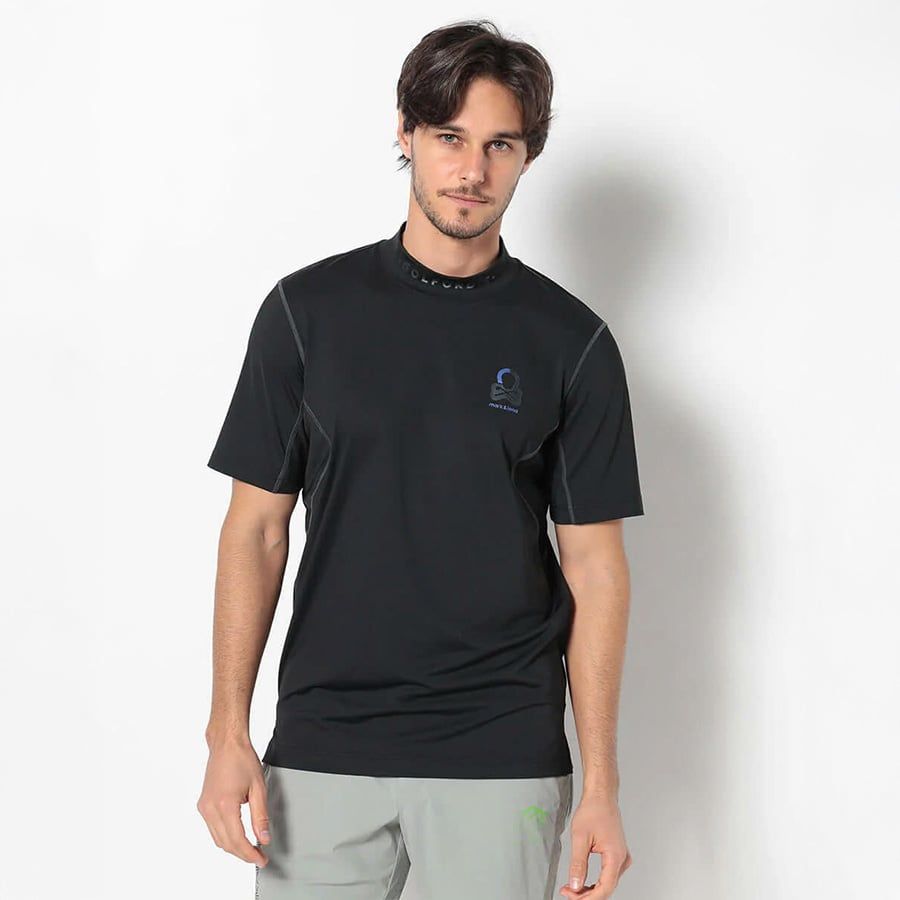 Áo golf nam tay ngắn Fluxx Mock Neck Shirt MLM-5C-AA02 (Black) | MARK