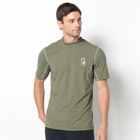 Áo golf nam tay ngắn Fluxx Mock Neck Shirt MLM-5C-AA02 (Khaki) | MARK & LONA