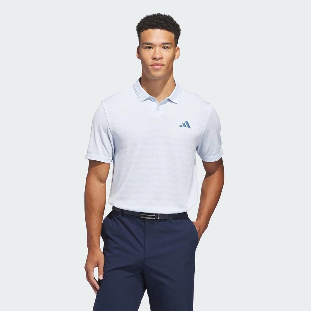 Áo golf nam tay ngắn Tour Smls Polo Crystal Sky / White KG3028 | Adida