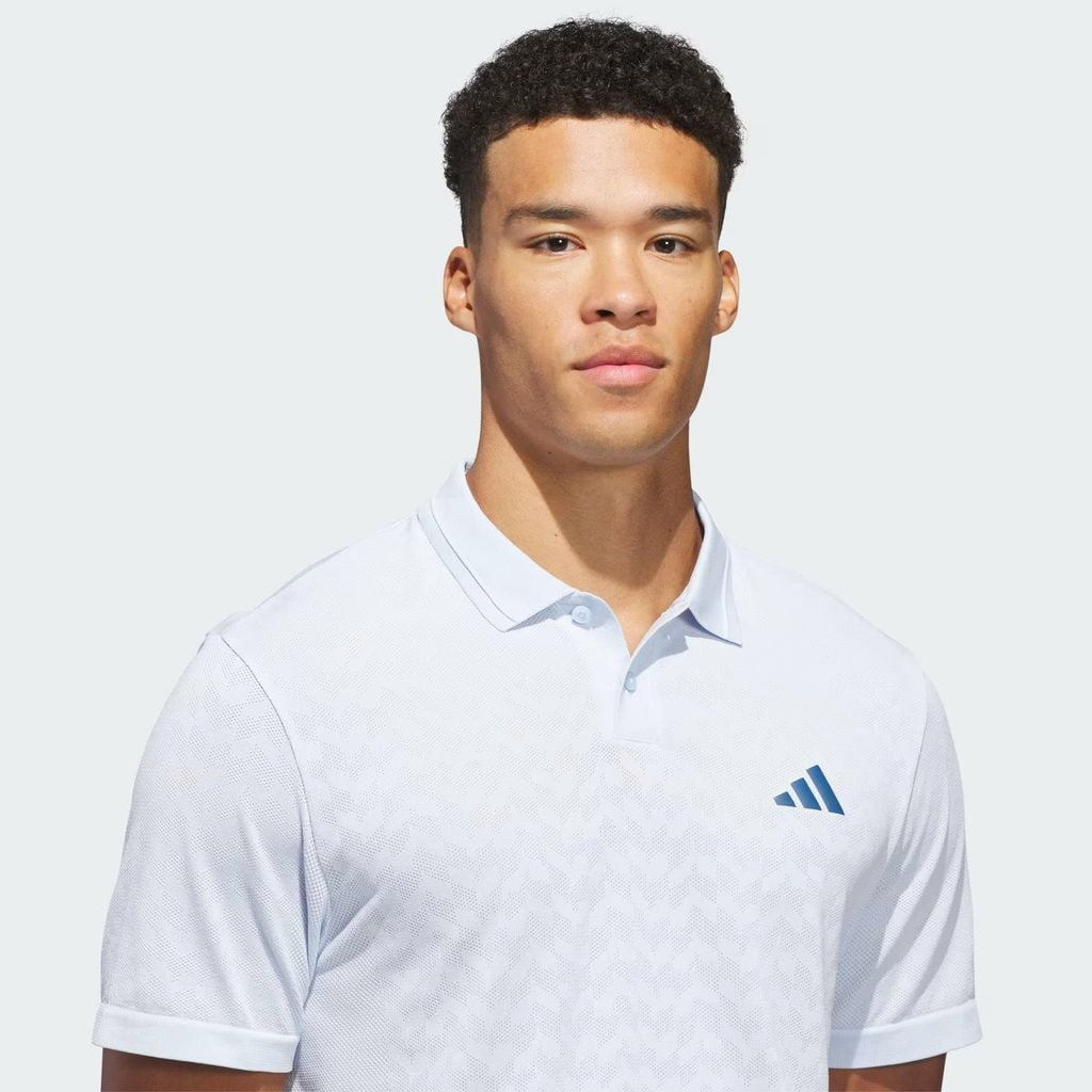 Áo golf nam tay ngắn Tour Smls Polo Crystal Sky / White KG3028 | Adida