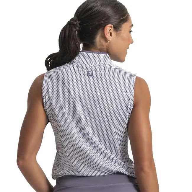 Áo Golf Nữ Tay Ngắn Footjoy Short Sleeve Zip Front Printed 39555 | Foo