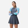 Speedo - Váy bơi nữ Printed Long Sleeve (Asia Fit) Grey Swim Dress