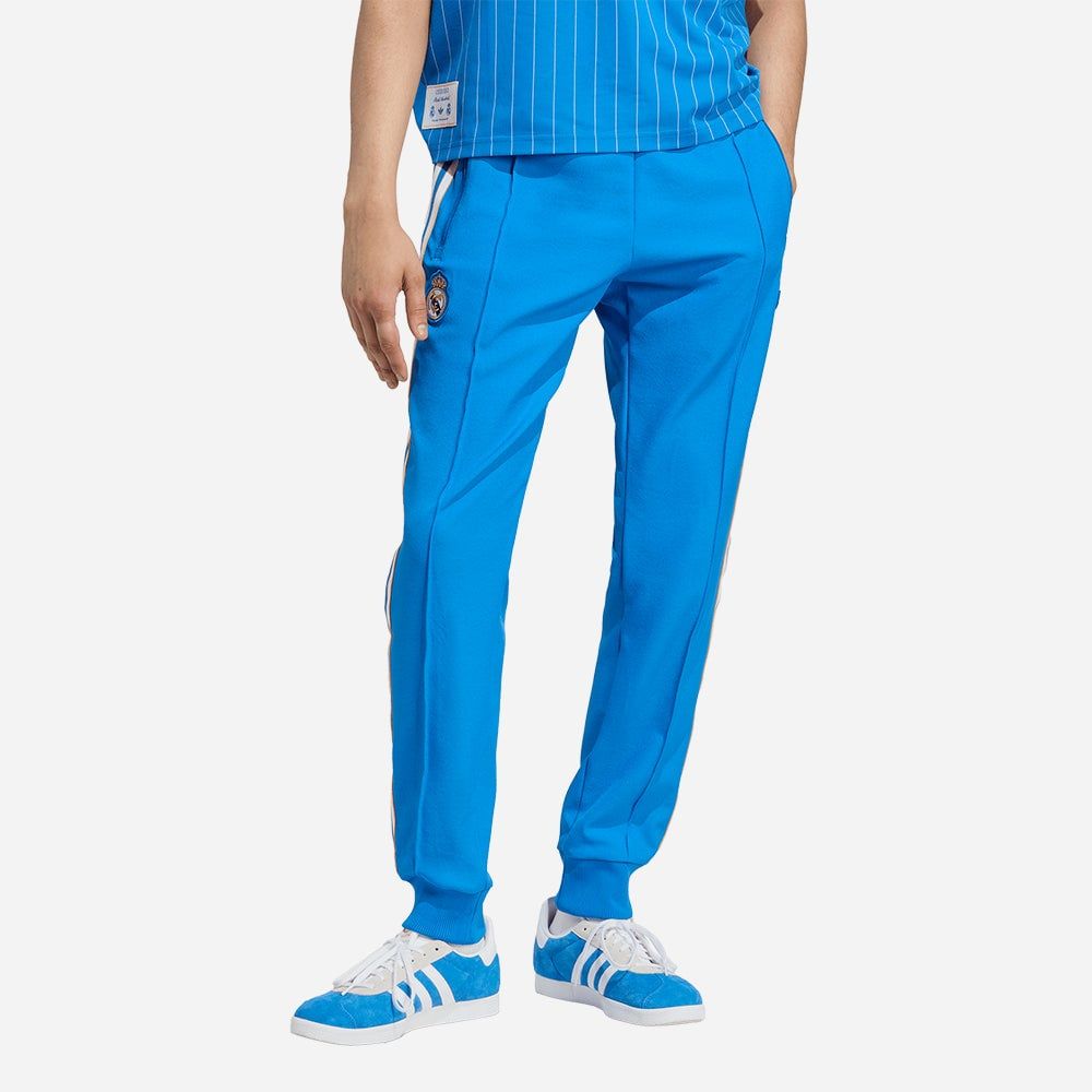 adidas - Quần dài đá banh Nam Men's Adidas Real Madrid Terrace Icons Track Pants - Blue