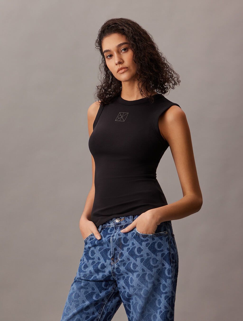 Calvin Klein - Áo ba lỗ nữ Ribbed Tank Top