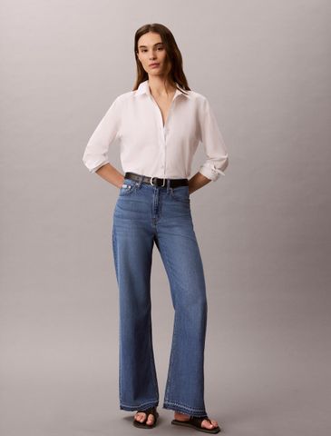 Calvin Klein - Quần Jean Dài Nữ Asian Fit Tencel Wide Leg Jeans