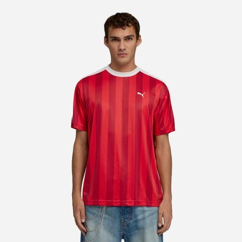 Puma - Áo Thun Tay Ngắn Nam Ess T7 Relaxed Striped Football Jersey