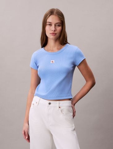Calvin Klein - Áo Thun Tay Ngắn Nữ Cotton Stretch Rib Baby Tee