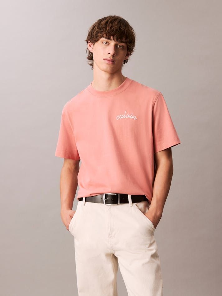Calvin Klein - Áo phông thời trang nam Embroidered Logo T-Shirt