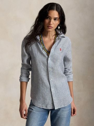 Ralph Lauren - Áo Sơ Mi Nữ Classic Fit Striped Linen Shirt
