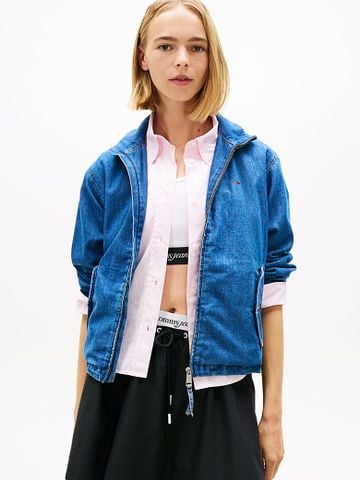 Tommy Hilfiger - Áo Khoác Jean Nữ Zip-Thru Chambray Denim Jacket