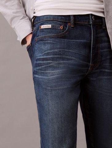 Calvin Klein - Quần Jean Dài Nam Slim Cristo Blue Italian Jean