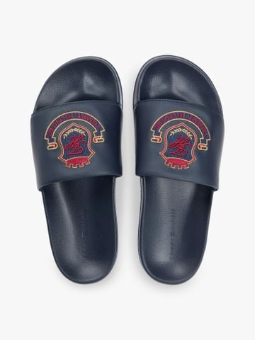 Tommy Hilfiger - Dép Quai Ngang Nam Crest Appliqué Pool Slides
