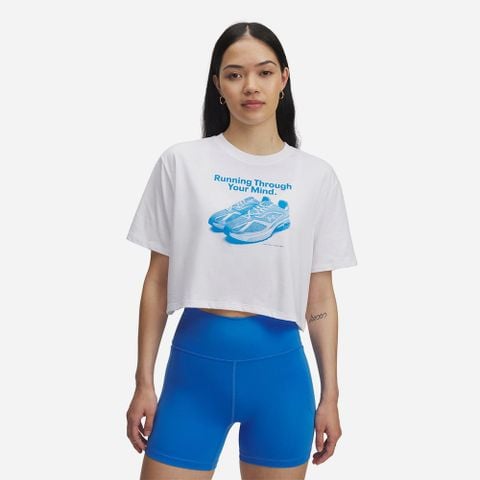 Under Armour - Áo thun nữ Varsity Oversized Short Sleeve T-Shirt - White