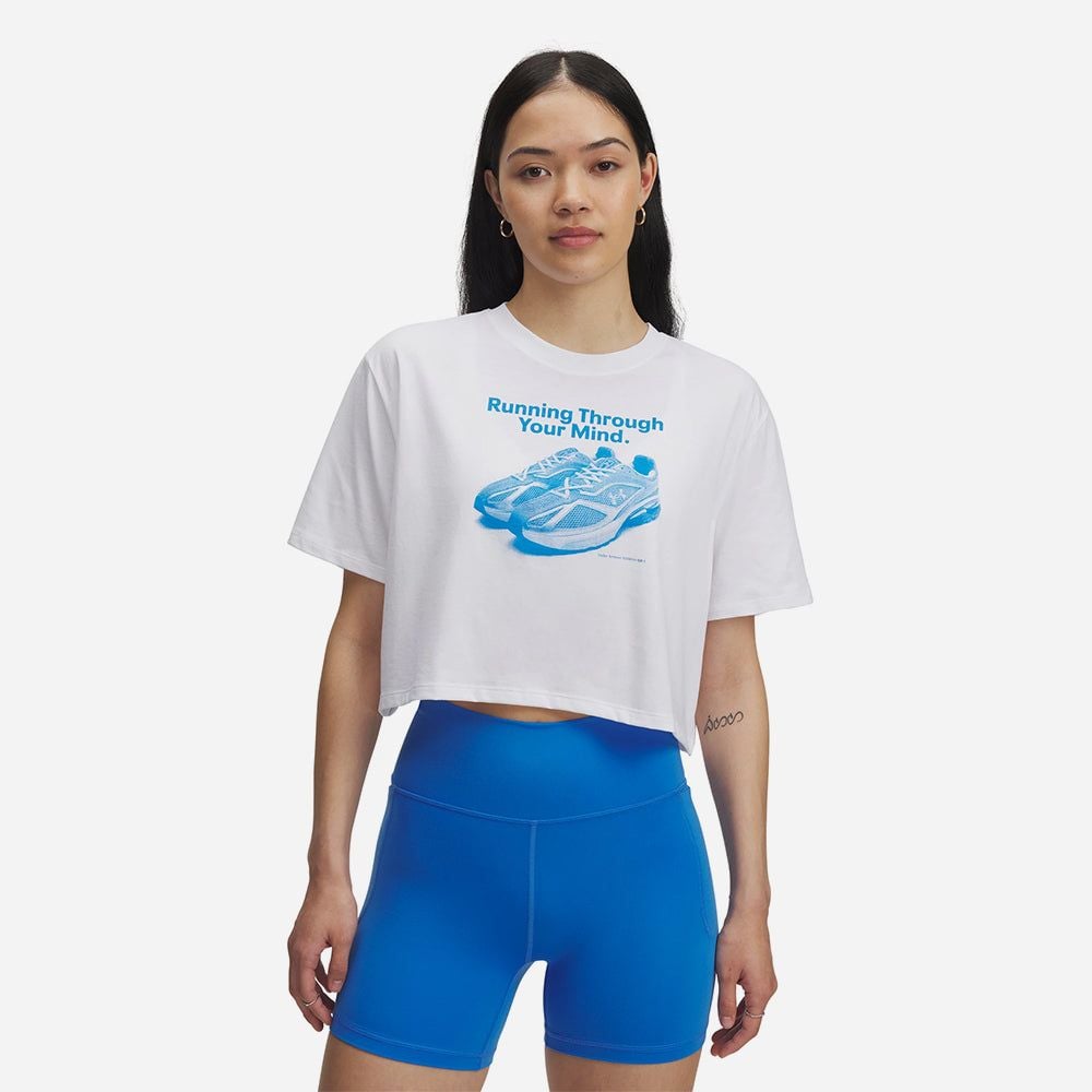 Under Armour - Áo thun nữ Varsity Oversized Short Sleeve T-Shirt - White