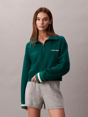 Calvin Klein - Áo nỉ tay dài nữ French Terry Quarter Zip Sweatshirt