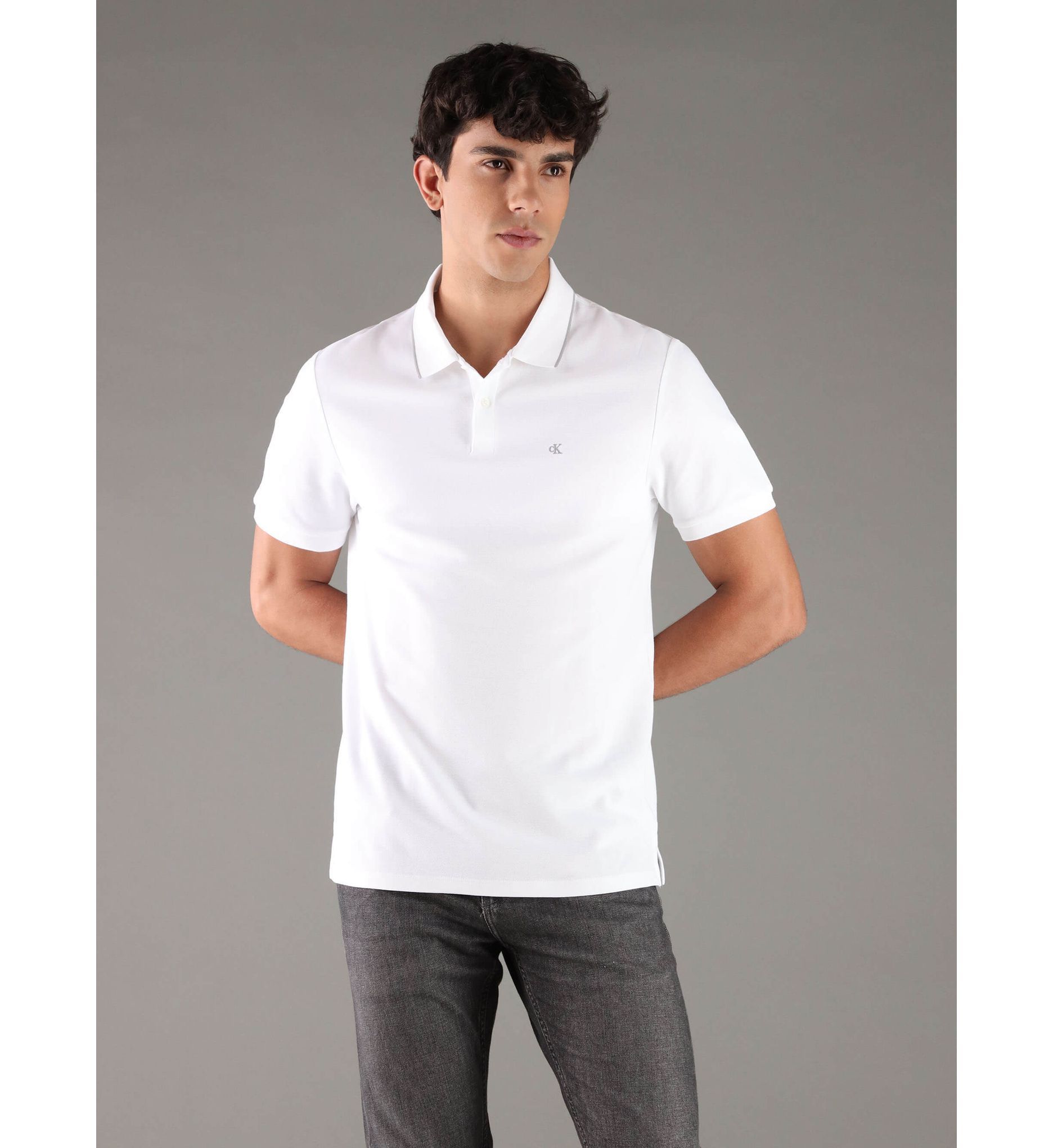 Calvin Klein - Áo polo tay ngắn nam Refined Pique Tipped Classic