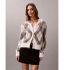 Calvin Klein - Áo len tay dài nữ Fuzzy Novelty Argyle Sweater