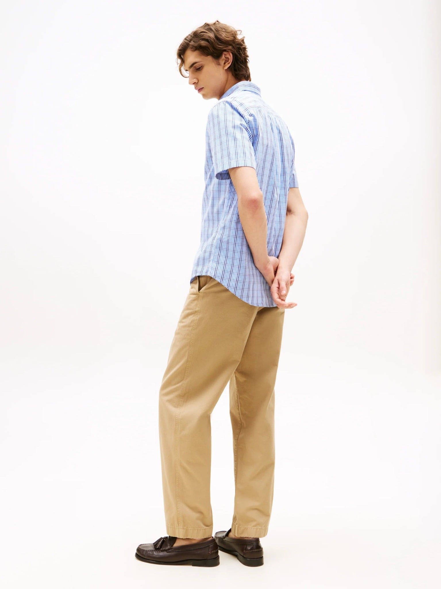 Tommy Hilfiger - Áo sơ mi tay ngắn nam Americana Check Stripe Shirt