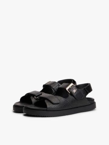 Tommy Hilfiger - Xăng Đan Nữ Leather TH Monogram Buckle Cleat Sandals