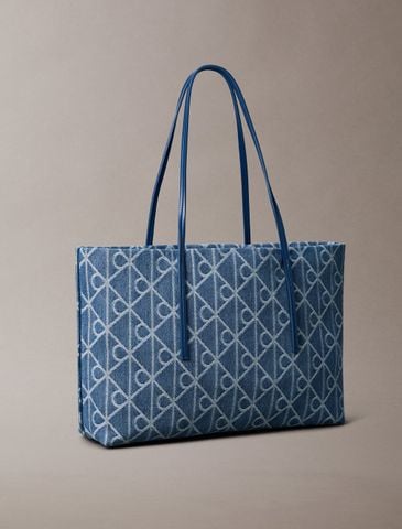 Calvin Klein - Túi Tote Nữ Large Denim Jacquard Tote Bag With Pouch