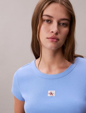 Calvin Klein - Áo Thun Tay Ngắn Nữ Cotton Stretch Rib Baby Tee