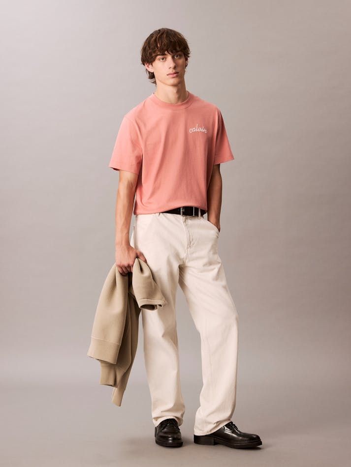 Calvin Klein - Áo phông thời trang nam Embroidered Logo T-Shirt