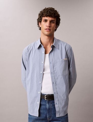 Calvin Klein - Áo Sơ Mi Nam Coolmax Stripe Relaxed Shirt