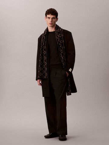 Calvin Klein - Khăn choàng nam Emblem Reversible Wool Scarf