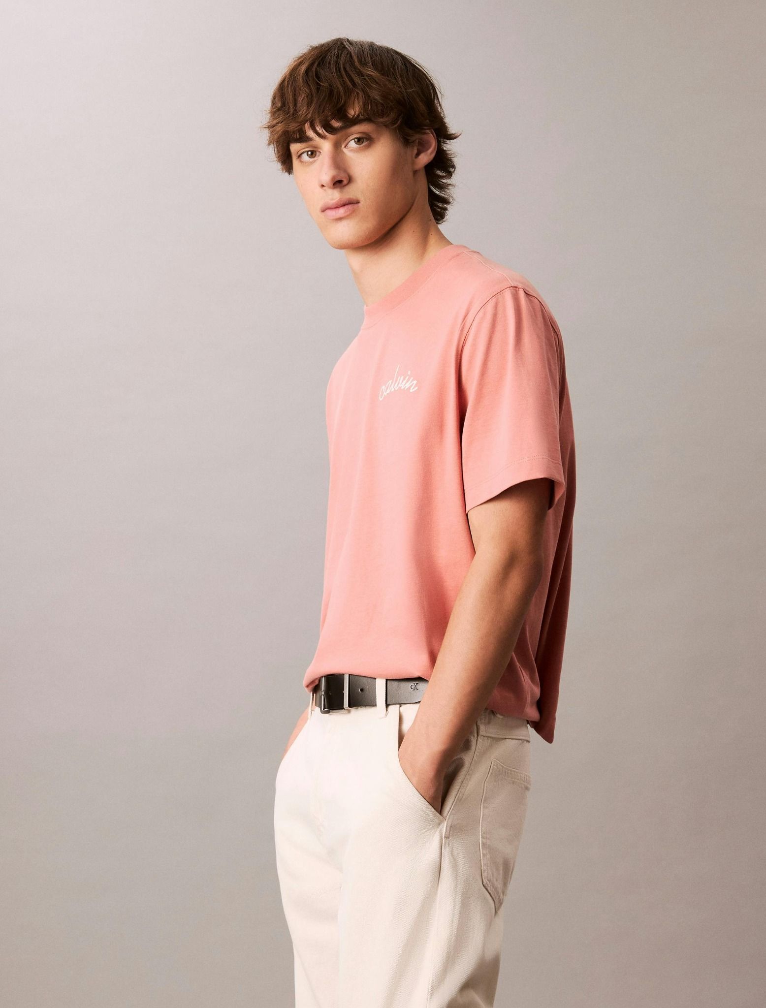 Calvin Klein - Áo phông thời trang nam Embroidered Logo T-Shirt