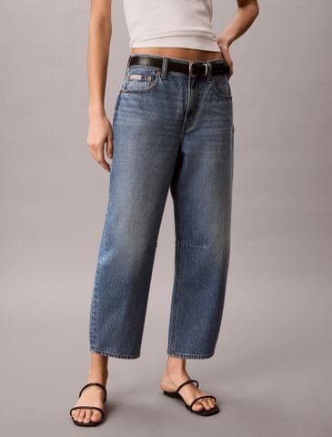 Calvin Klein - Quần Jean Dài Nữ Cropped Barrel Jeans
