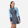 Speedo - Váy bơi nữ Printed Long Sleeve (Asia Fit) Grey Swim Dress