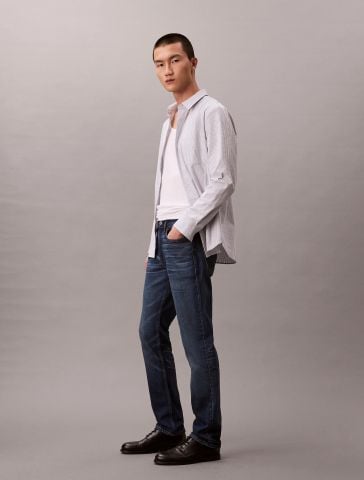 Calvin Klein - Quần Jean Dài Nam Slim Cristo Blue Italian Jean