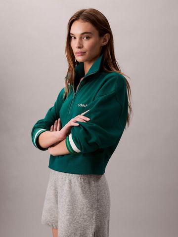 Calvin Klein - Áo nỉ tay dài nữ French Terry Quarter Zip Sweatshirt