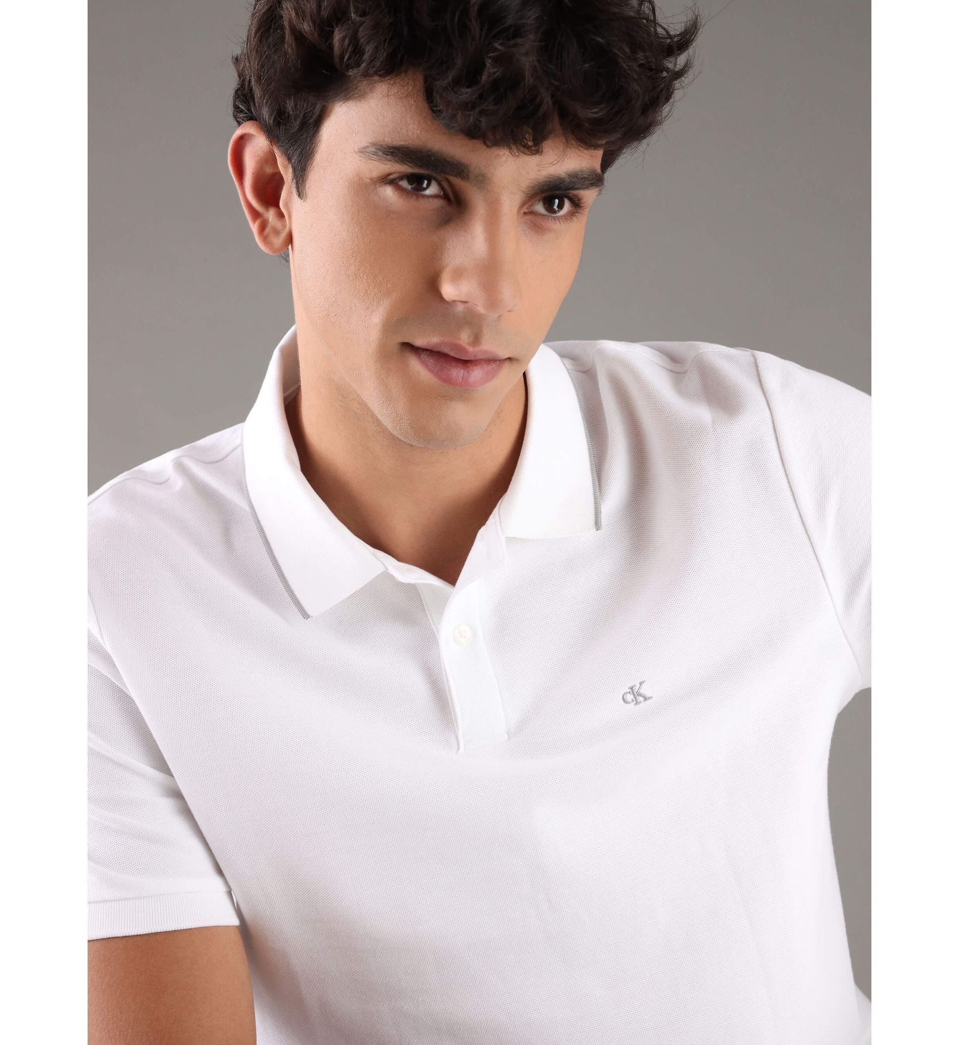 Calvin Klein - Áo polo tay ngắn nam Refined Pique Tipped Classic