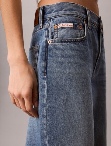 Calvin Klein - Quần Jean Dài Nữ Cropped Barrel Jeans