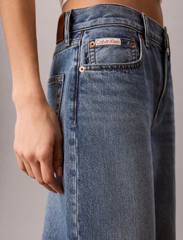 Calvin Klein - Quần Jean Dài Nữ Cropped Barrel Jeans