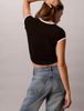 Calvin Klein - Áo Thun Tay Ngắn Nữ Slim Cotton Stretch Ringer T-Shirt