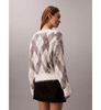 Calvin Klein - Áo len tay dài nữ Fuzzy Novelty Argyle Sweater