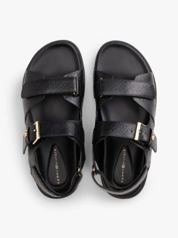 Tommy Hilfiger - Xăng Đan Nữ Leather TH Monogram Buckle Cleat Sandals