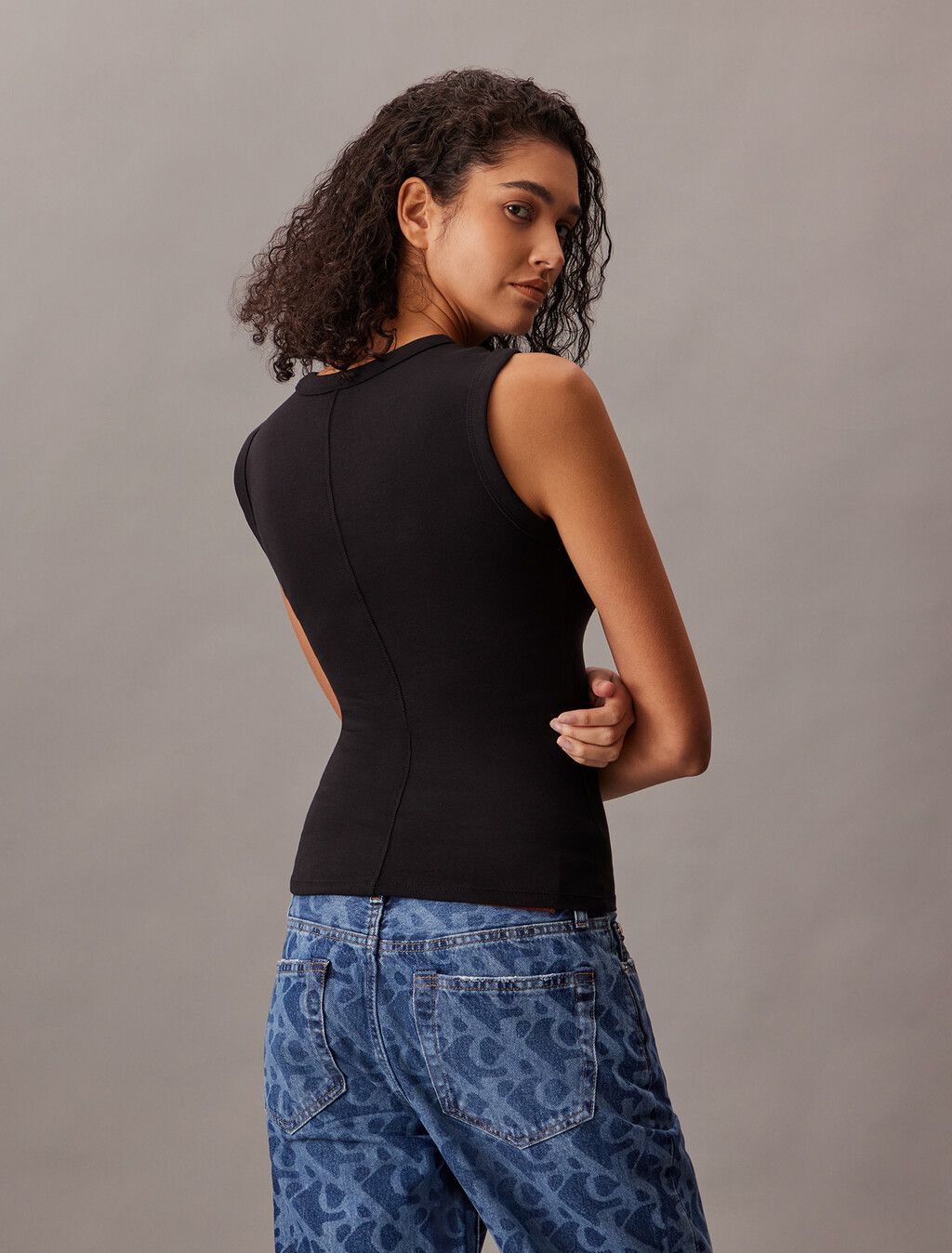 Calvin Klein - Áo ba lỗ nữ Ribbed Tank Top