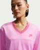 Nike - Áo Tay Ngắn Thể Thao Nữ Oversized Heritage Cropped Mesh Jersey