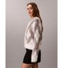 Calvin Klein - Áo len tay dài nữ Fuzzy Novelty Argyle Sweater
