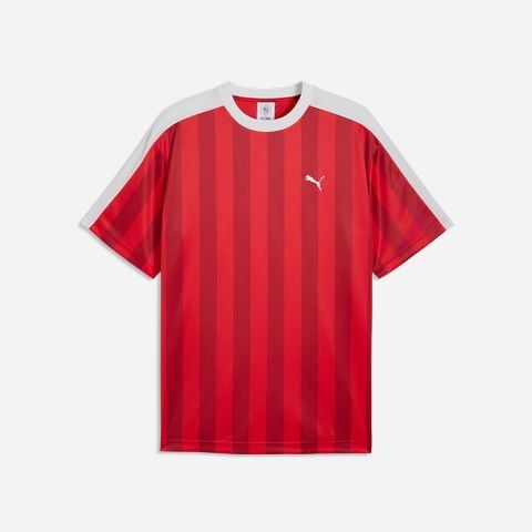 Puma - Áo Thun Tay Ngắn Nam Ess T7 Relaxed Striped Football Jersey