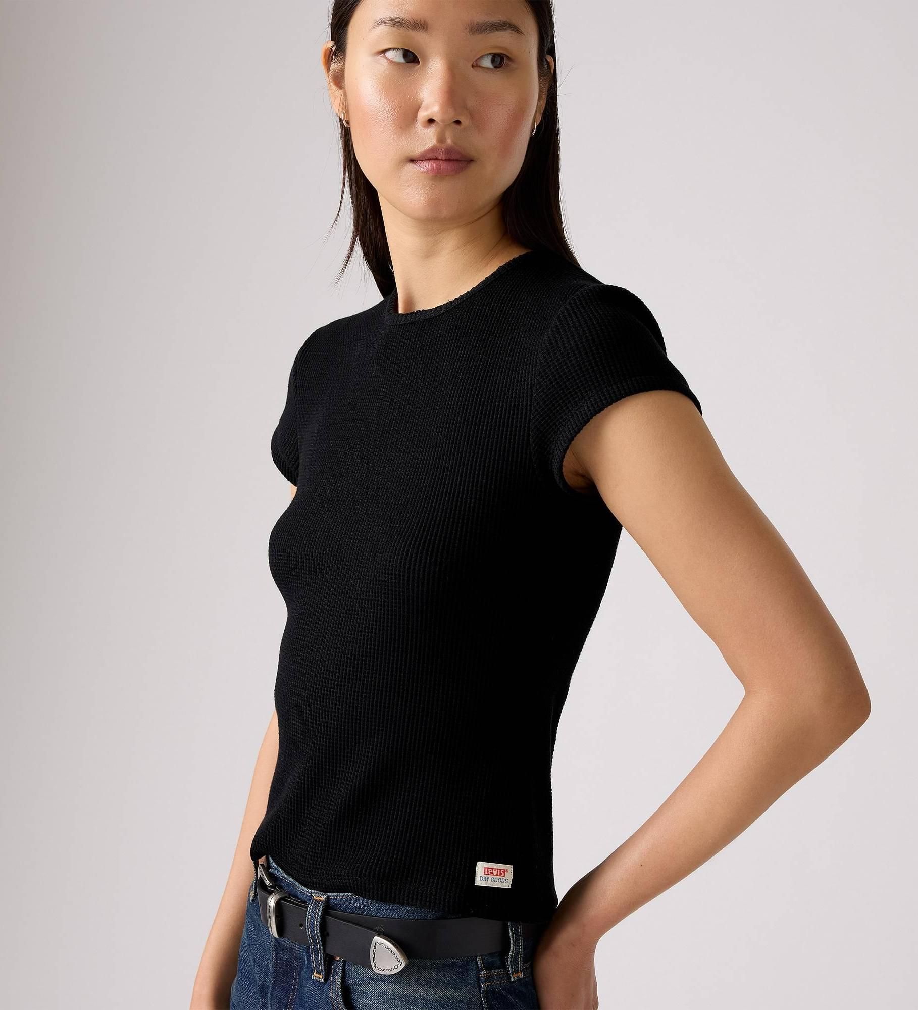 Levi's - Áo tay ngắn dệt kim nữ Dry Goods Waffle Cap-Sleeve Top