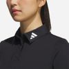 adidas - Áo thun có cổ đánh gôn Nữ Women's Adidas Jacquard Long Sleeve Polo Shirt - Black