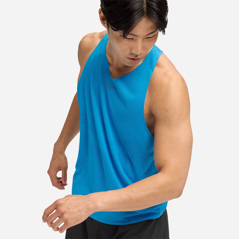 Hoka - Áo ba lỗ chạy bộ nam Race Day Singlet Running
